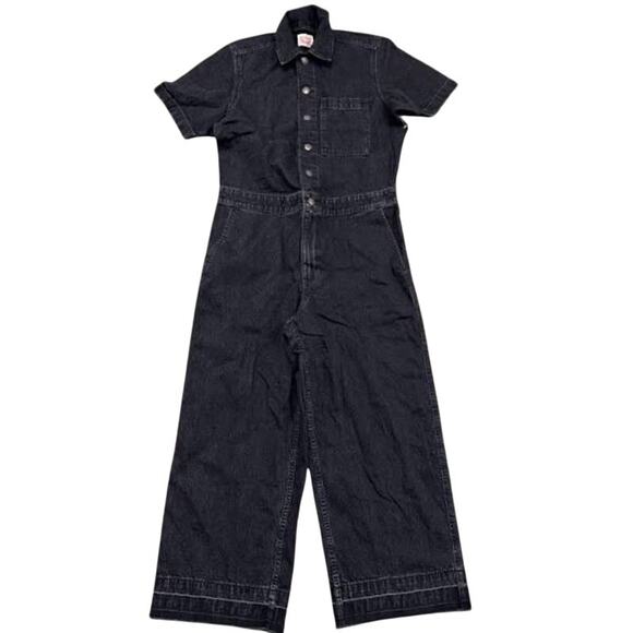 Levi's-NWT- Women's Black Denim Jumpsuit Short Sleeve, Romper/Jumpsuit Sz:XXL - Picture 6 of 7